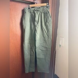 7 For All Mankind Green Paper Bag Pants